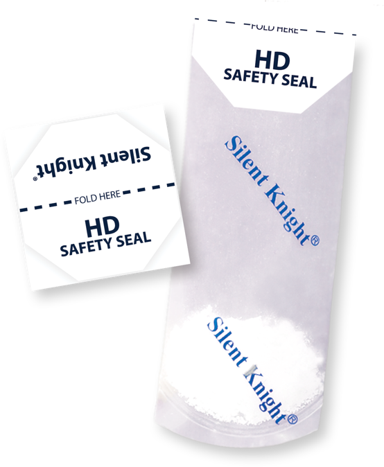 Silent Knight HD Safety Seal on a sealed pouch
